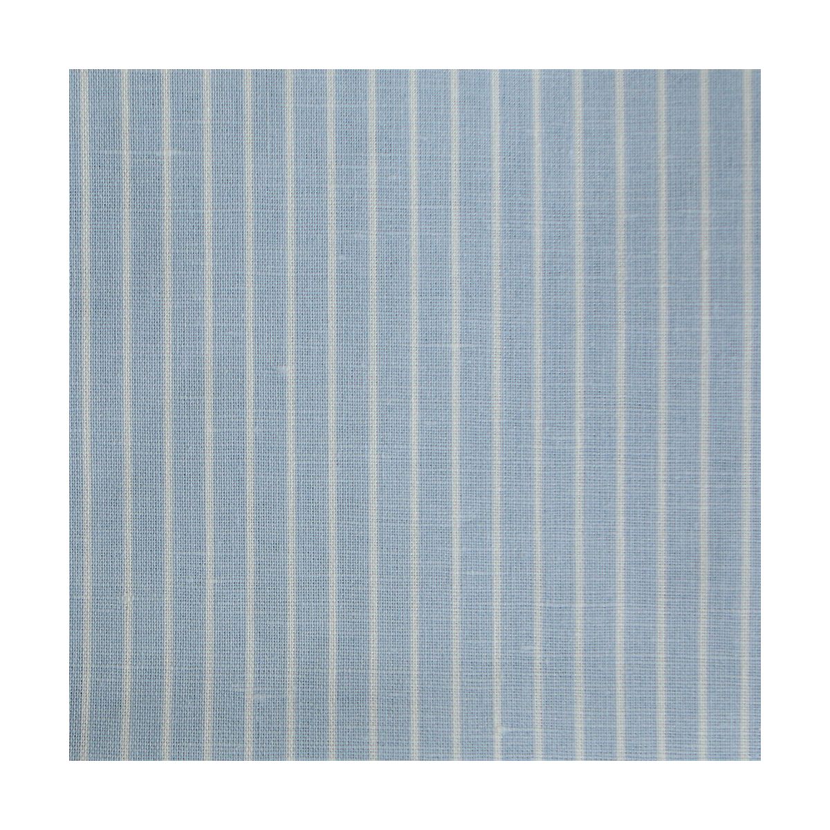 Baptiste - Tissu lin coton rayures 1mm blanc lait et bleu horizon Baptiste - Tissu lin coton rayures 1mm blanc lait et bleu horizon