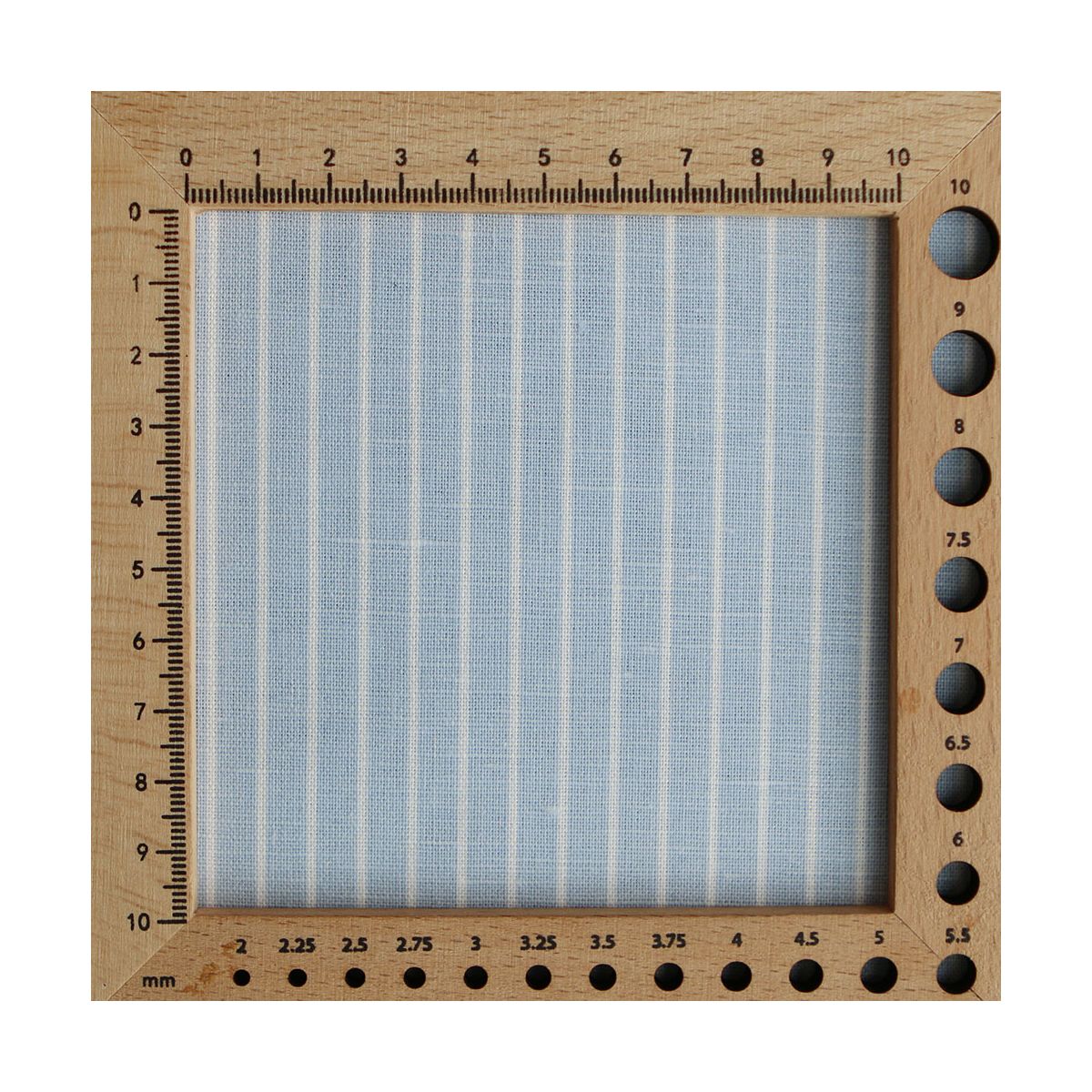 Baptiste - Tissu lin coton rayures 1mm blanc lait et bleu horizon Baptiste - Tissu lin coton rayures 1mm blanc lait et bleu horizon