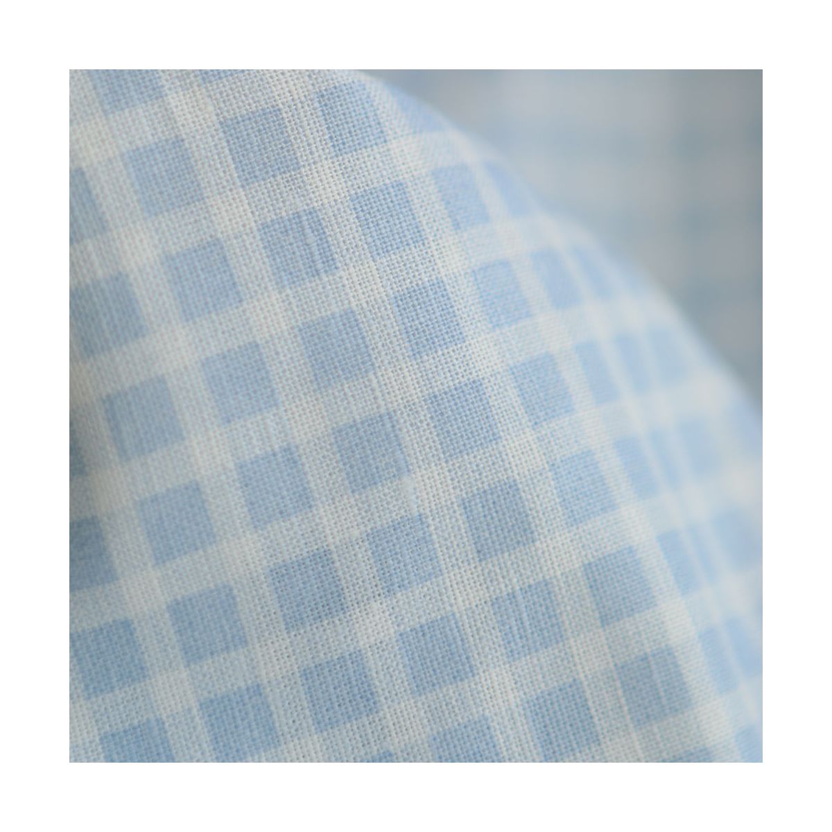 Paul - Tissu lin coton quadrillage 6mm blanc lait et bleu horizon Paul - Tissu lin coton quadrillage 6mm blanc lait et bleu horizon