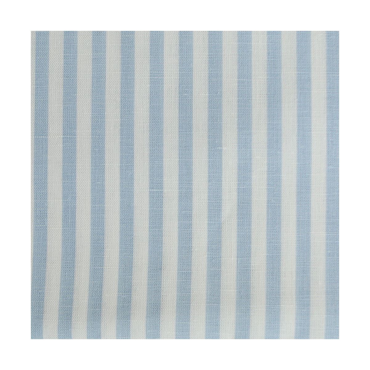 Lucas - Tissu lin coton rayures 6mm blanc lait et bleu horizon Lucas - Tissu lin coton rayures 6mm blanc lait et bleu horizon