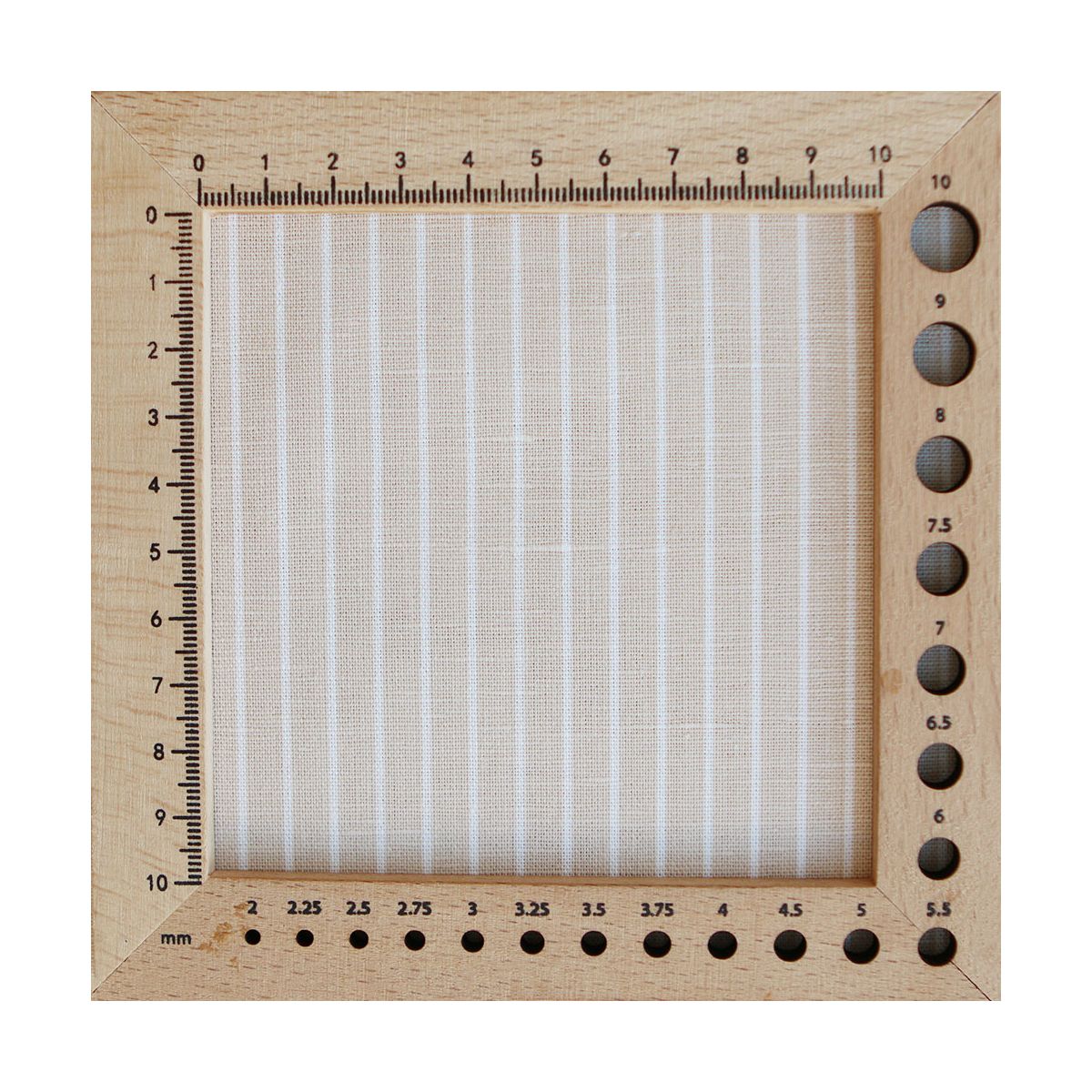 Baptiste - Tissu lin coton rayures 1mm blanc lait et beige Baptiste - Tissu lin coton rayures 1mm blanc lait et beige