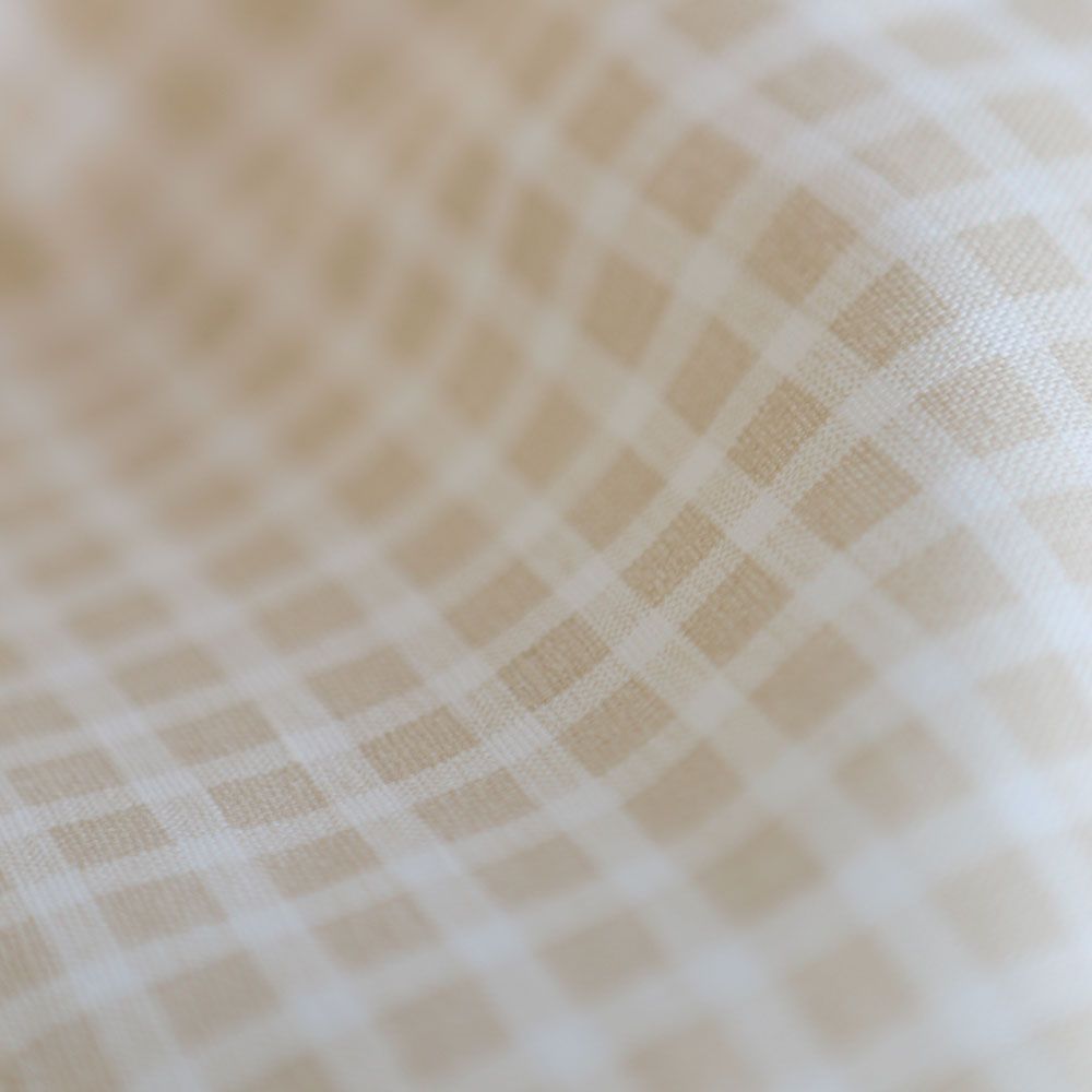 Paul - Tissu lin coton quadrillage 6mm blanc lait et beige