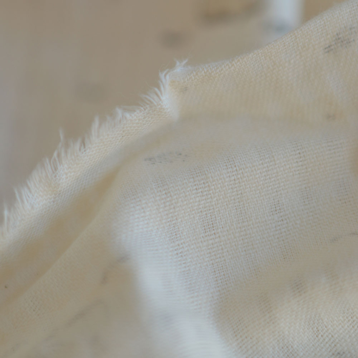 Moby - Seersucker / Coton gaufré doux écru motif marin baleine