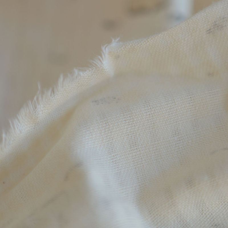 Moby - Seersucker / Coton gaufré doux écru motif marin baleine