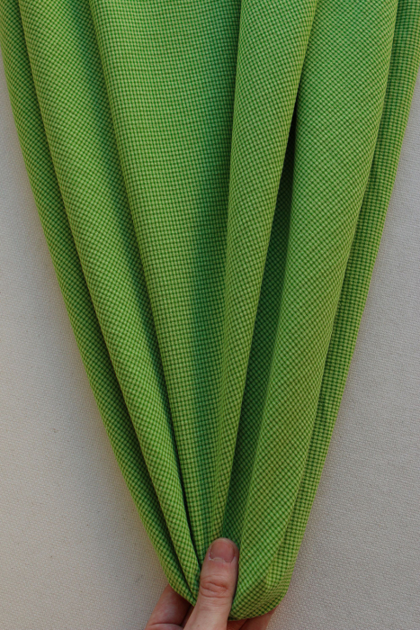 Seersucker / Coton gaufré mini vichy 2mm vert matcha