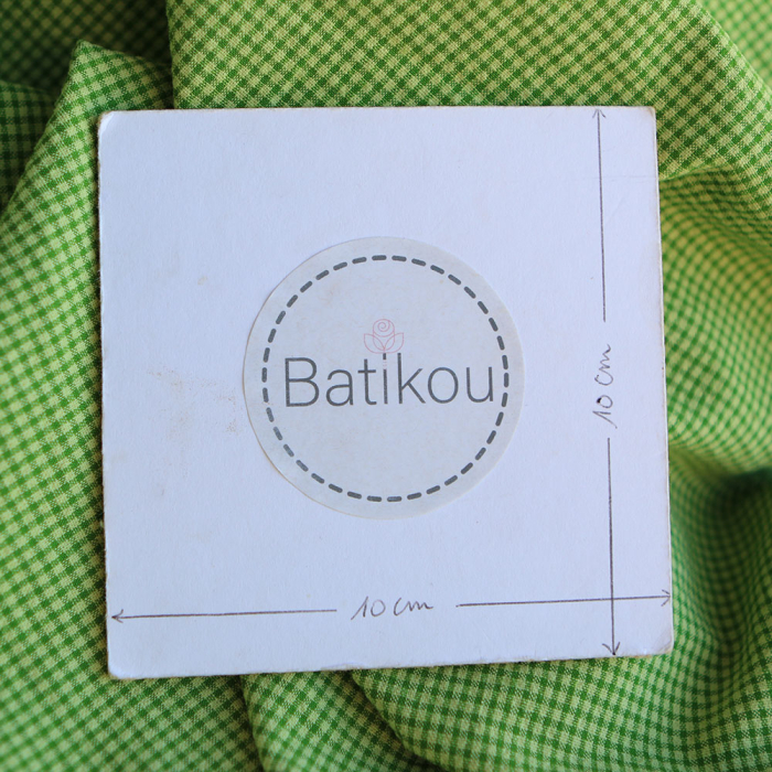 Seersucker / Coton gaufré mini vichy 2mm vert matcha