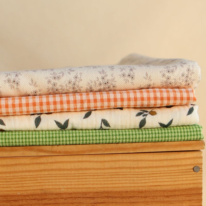 Hind - Double gaze de coton BIO écru motif exclusif baies coloris forêt