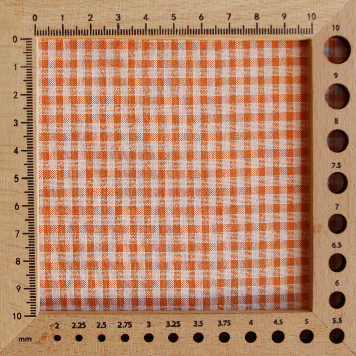 Seersucker / Coton gaufré mini vichy 3mm Carotte cake