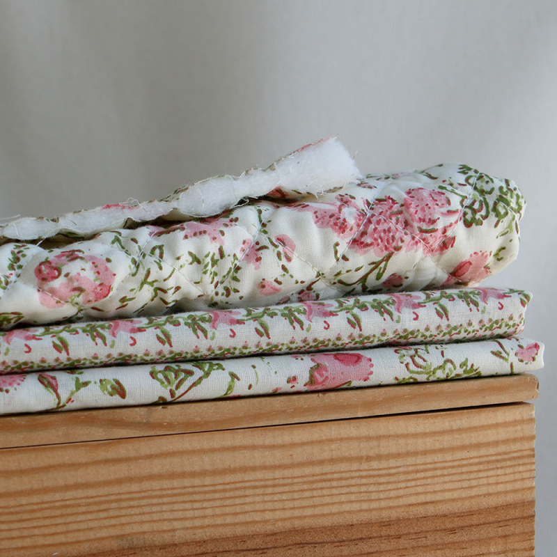 Karishma - Tissu indien en coton imprimé main Hand Block Artisanal