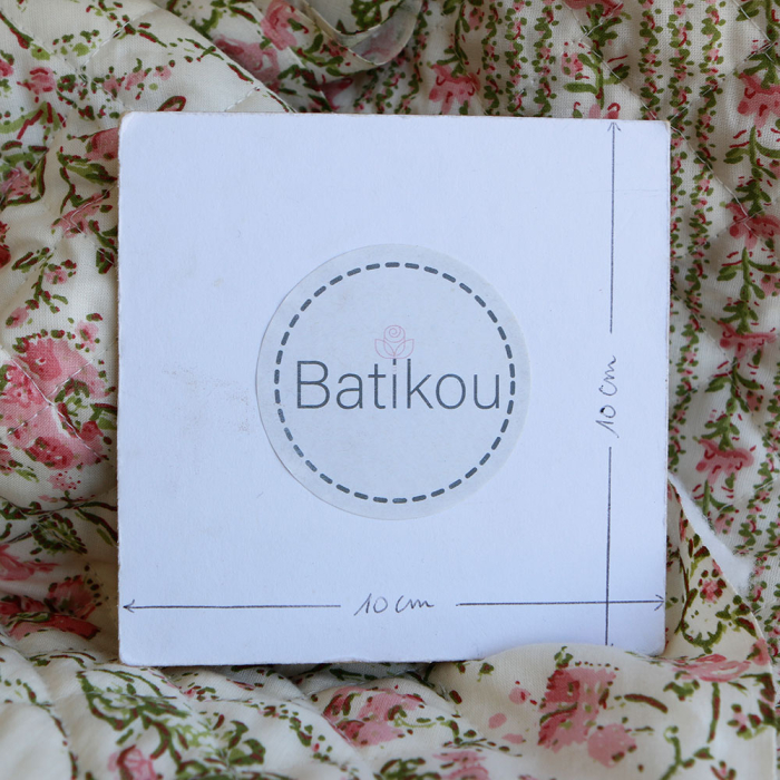 Karishma rose - Tissu indien matelassé double face coton hand block largeur 100cm