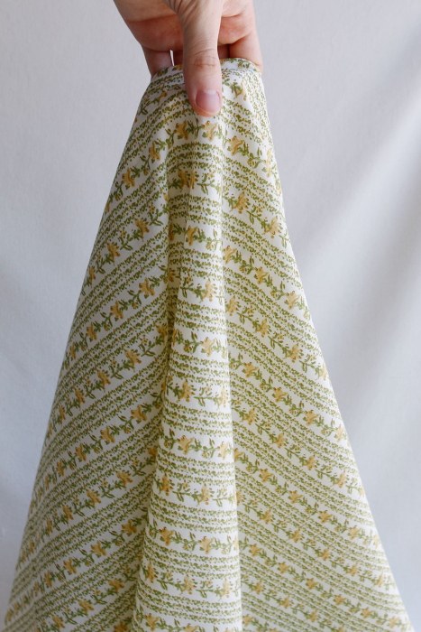 Karishma jaune C - Tissu indien en coton imprimé main Hand Block Artisanal