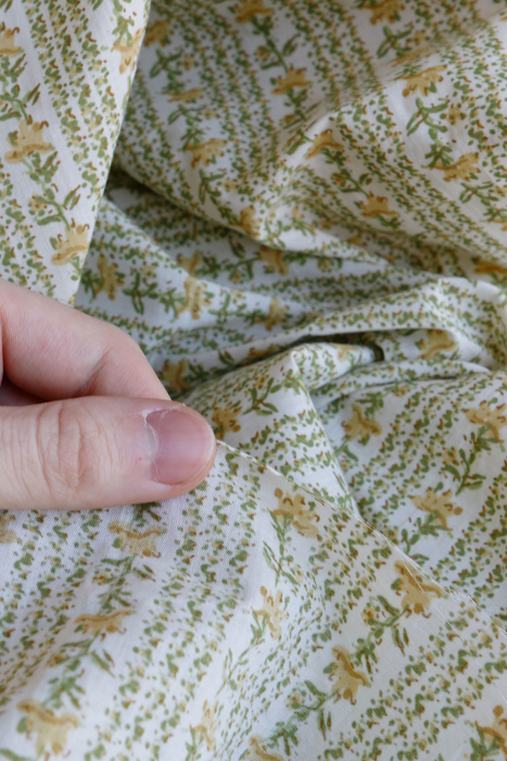 Karishma jaune C - Tissu indien en coton imprimé main Hand Block Artisanal