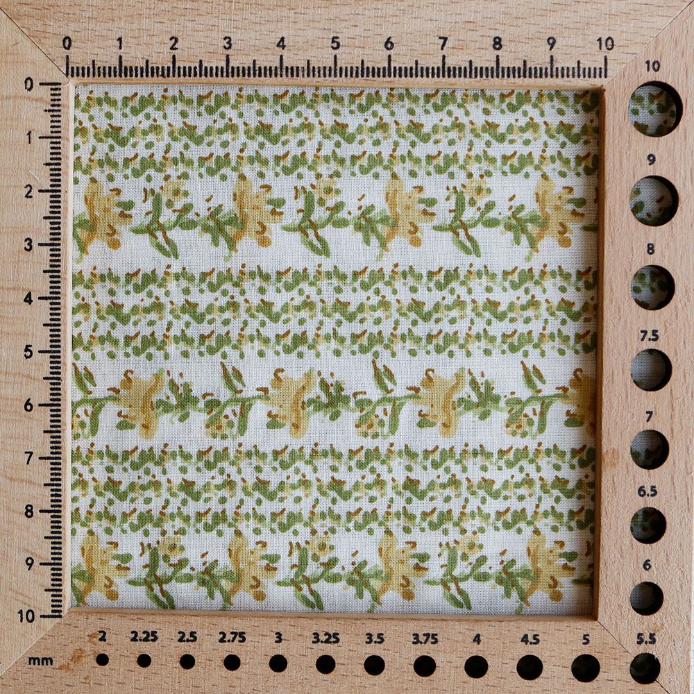 Karishma jaune C - Tissu indien en coton imprimé main Hand Block Artisanal