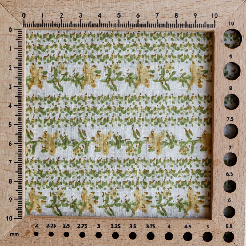 Karishma jaune C - Tissu indien en coton imprimé main Hand Block Artisanal