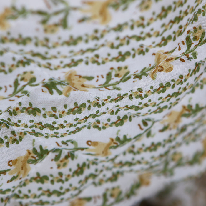 Karishma jaune - Tissu indien matelassé double face coton hand block largeur 100cm