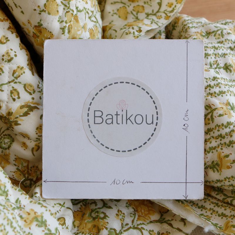 Karishma jaune - Tissu indien matelassé double face coton hand block largeur 100cm