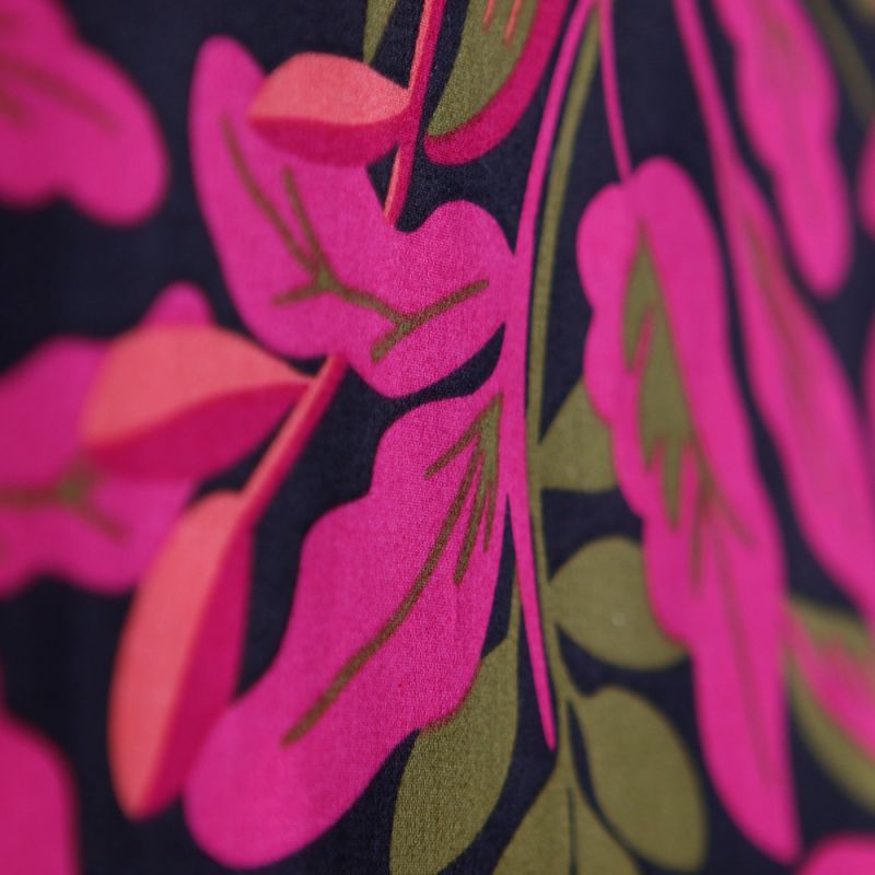 Nerida - Coton satiné Nerida Hansen à imprimé fleuri noir et fuschia