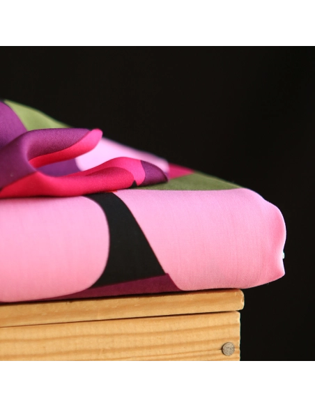 Fabiola - Viscose Ecovero imprimé graphique rose