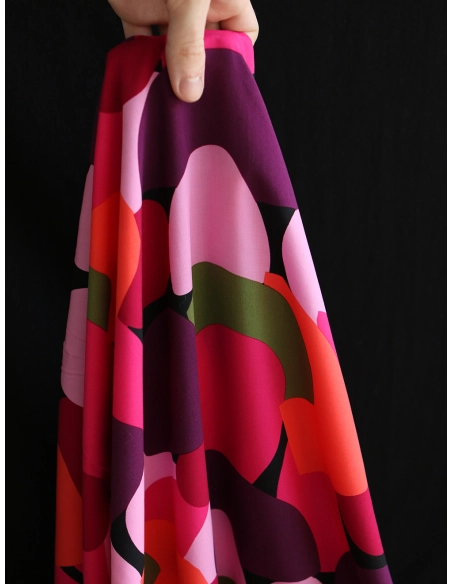 Fabiola - Viscose Ecovero imprimé graphique rose