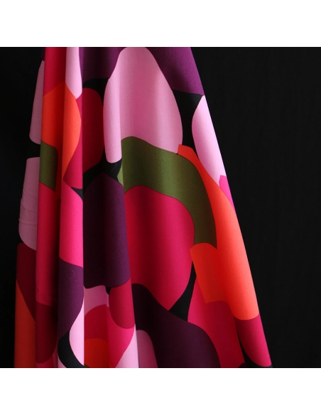 Fabiola - Viscose Ecovero imprimé graphique rose