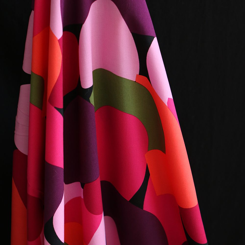 Fabiola - Viscose Ecovero imprimé graphique rose