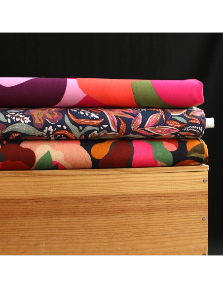 Fabiola - Viscose Ecovero imprimé graphique rose