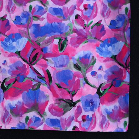 Fabiola - Viscose Ecovero imprimé fleuri purple Fabiola - Viscose Ecovero imprimé fleuri purple