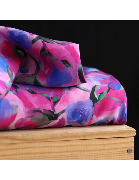 Fabiola - Viscose Ecovero imprimé fleuri purple