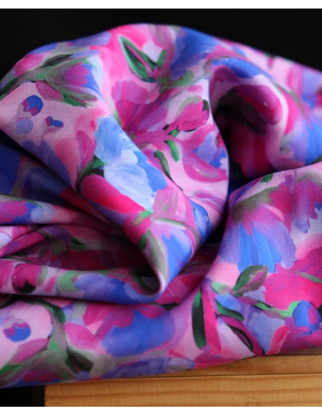 Fabiola - Viscose Ecovero imprimé fleuri purple