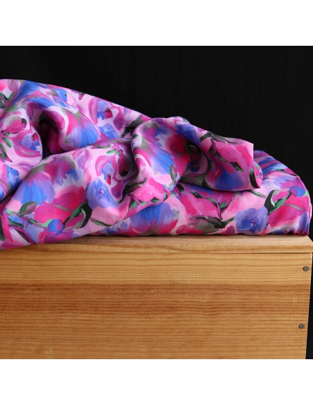 Fabiola - Viscose Ecovero imprimé fleuri purple