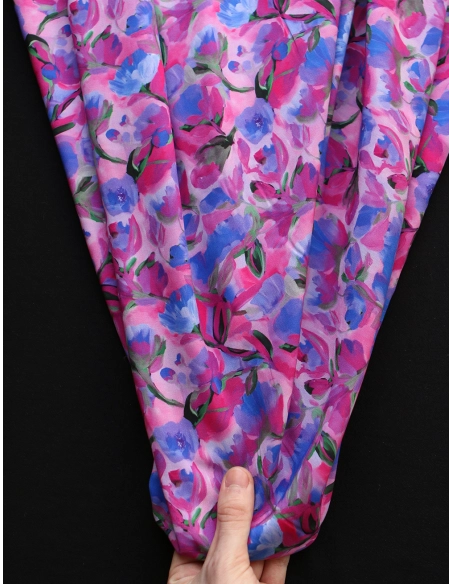 Fabiola - Viscose Ecovero imprimé fleuri purple