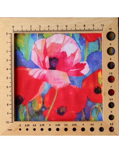 Poppies - Viscose Ecovero imprimé fleuri bleu