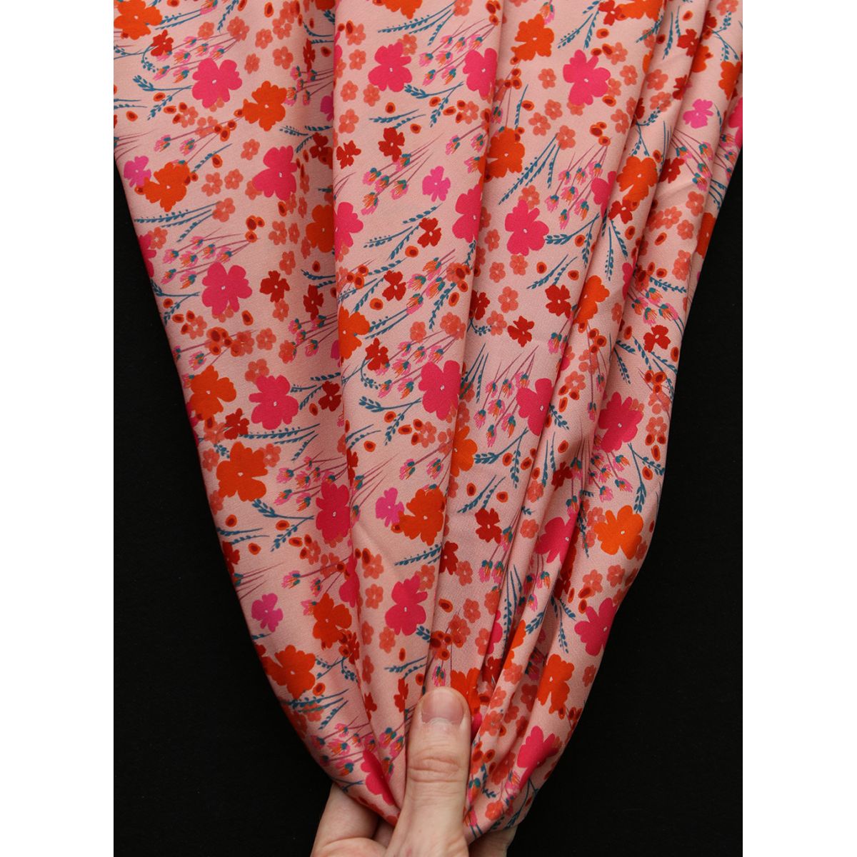 Gabrielle - Viscose Ecovero imprimé corail et rose Gabrielle - Viscose Ecovero imprimé corail et rose