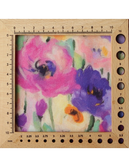 Emna - Viscose satinée imprimé fleuri parme