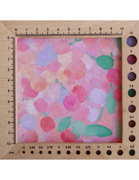 Rosine - Viscose satinée imprimé abstrait rose