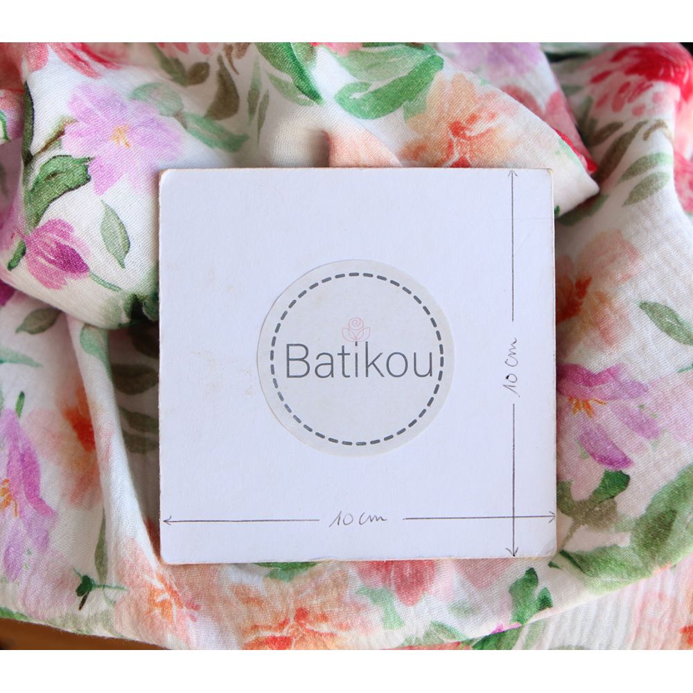 Sidonie - Double gaze de coton motif fleuri