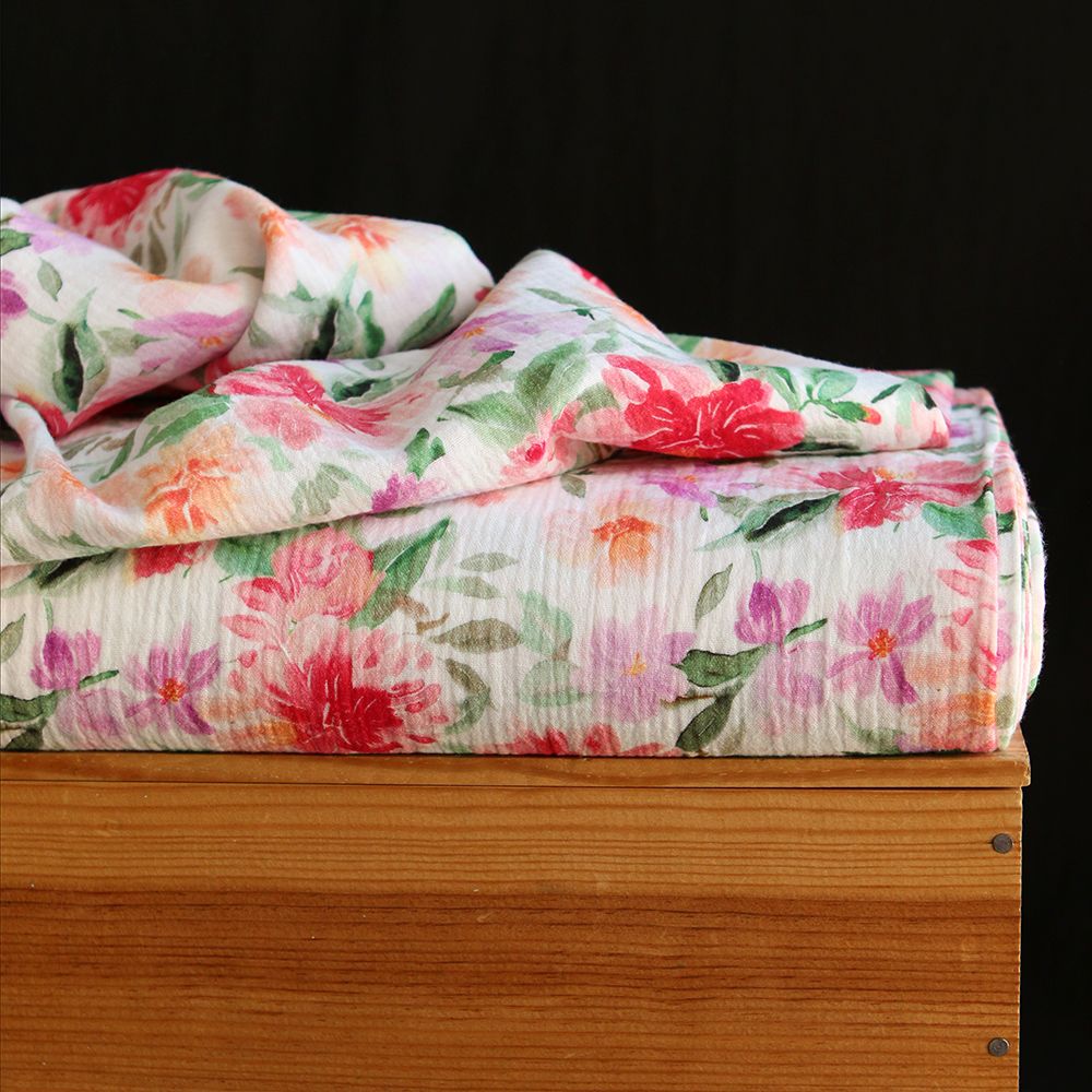 Sidonie - Double gaze de coton motif fleuri