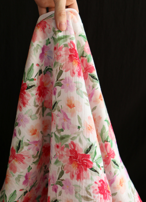 Sidonie - Double gaze de coton motif fleuri