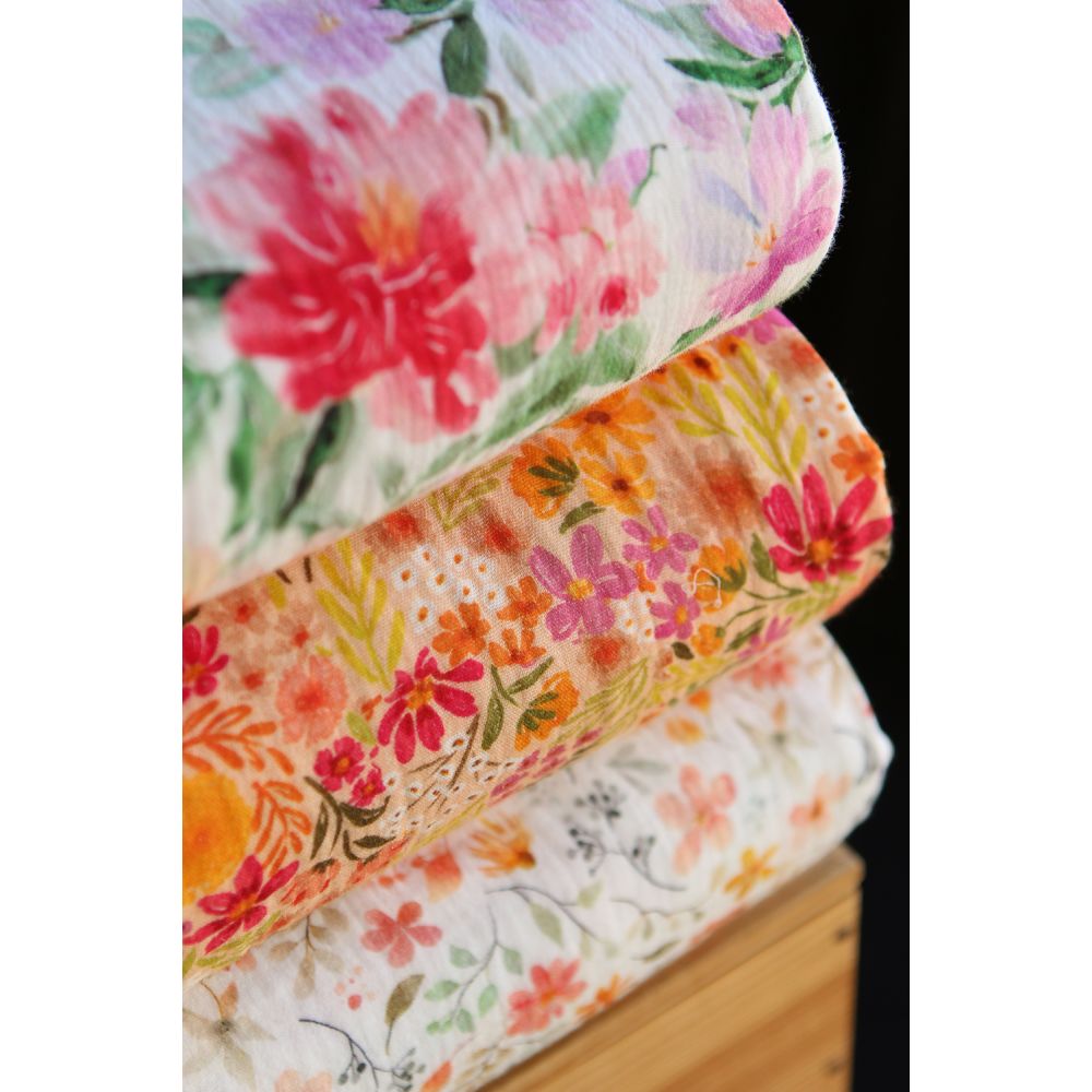 Sidonie - Double gaze de coton motif fleuri