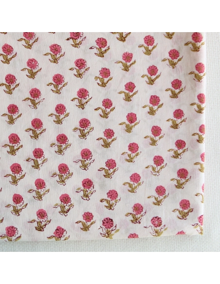 Arya - Tissu indien en coton imprimé main Hand Block Artisanal