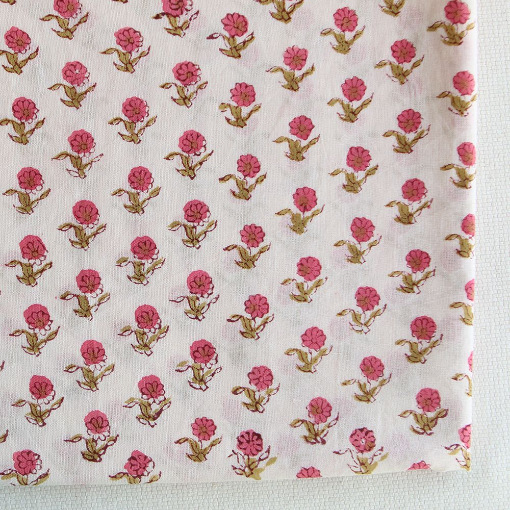 Arya - Tissu indien en coton imprimé main Hand Block Artisanal