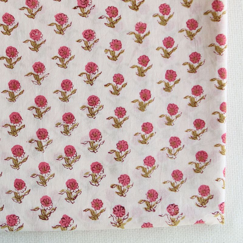 Arya - Tissu indien en coton imprimé main Hand Block Artisanal