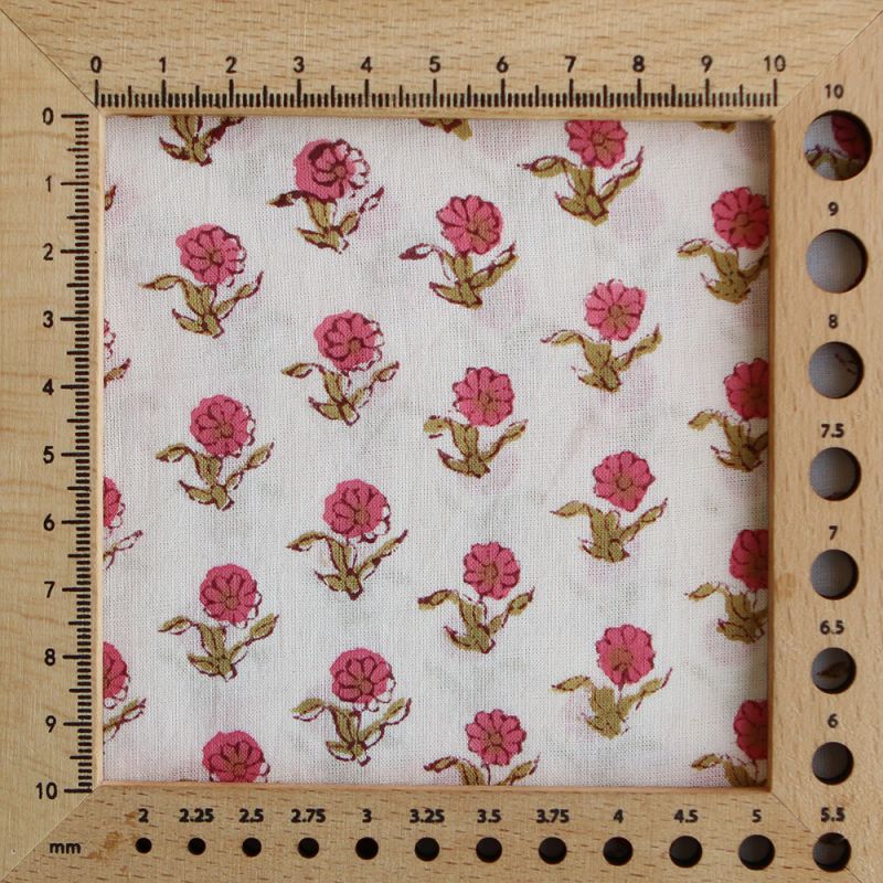 Arya - Tissu indien en coton imprimé main Hand Block Artisanal