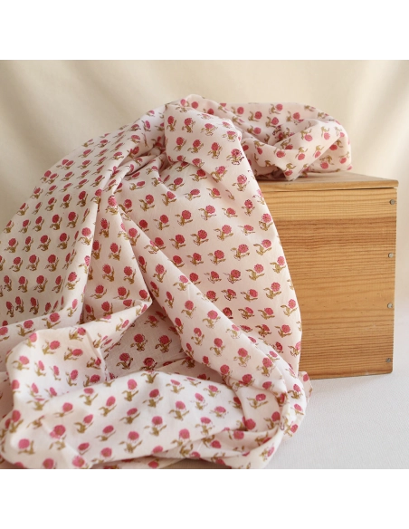 Arya B - Tissu indien en coton imprimé main Hand Block Artisanal