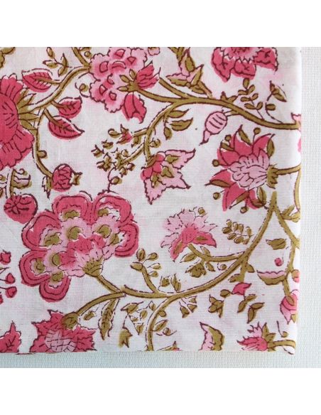 Arya - Tissu indien coton imprimé main Hand Block Artisanal