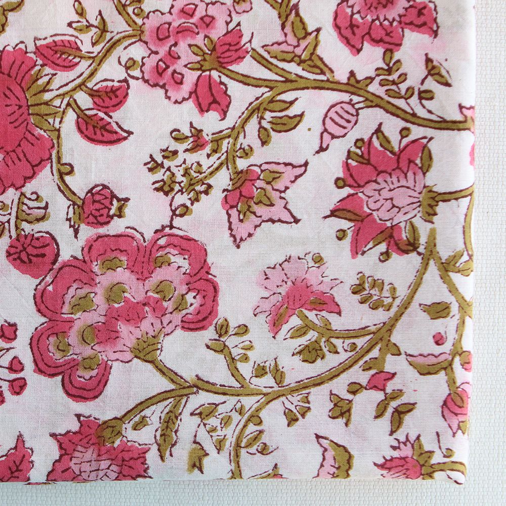 Arya - Tissu indien coton imprimé main Hand Block Artisanal