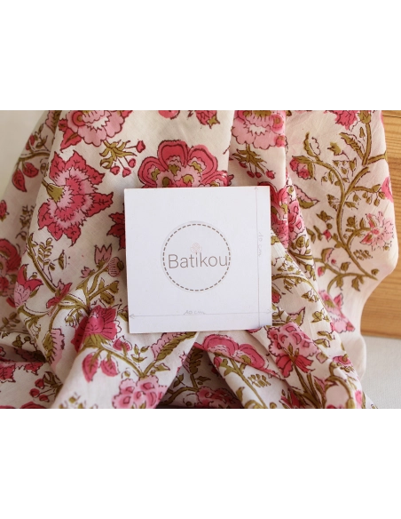 Arya - Tissu indien coton imprimé main Hand Block Artisanal