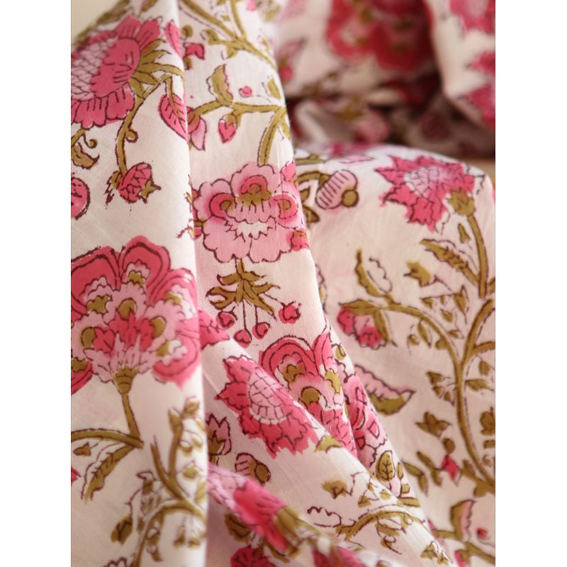 Arya - Tissu indien coton imprimé main Hand Block Artisanal