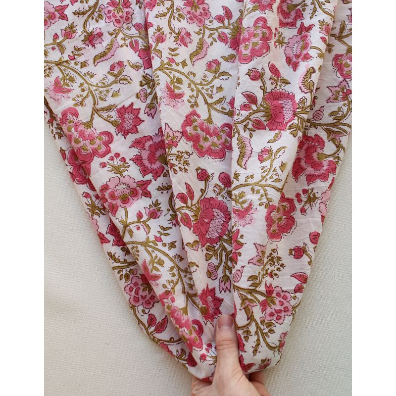 Arya - Tissu indien coton imprimé main Hand Block Artisanal