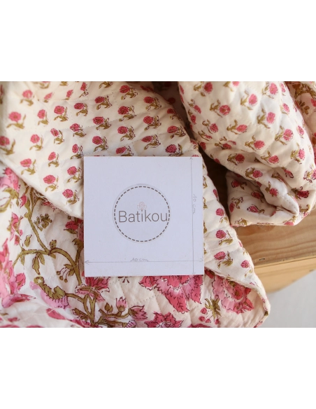 Arya - Tissu indien matelassé double face coton hand block largeur 100cm